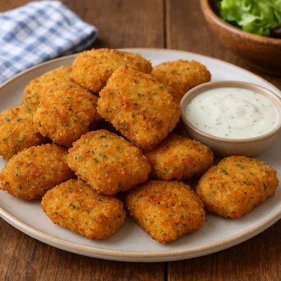 Knusprige Hühnchen Nuggets mit Kräuterpanade