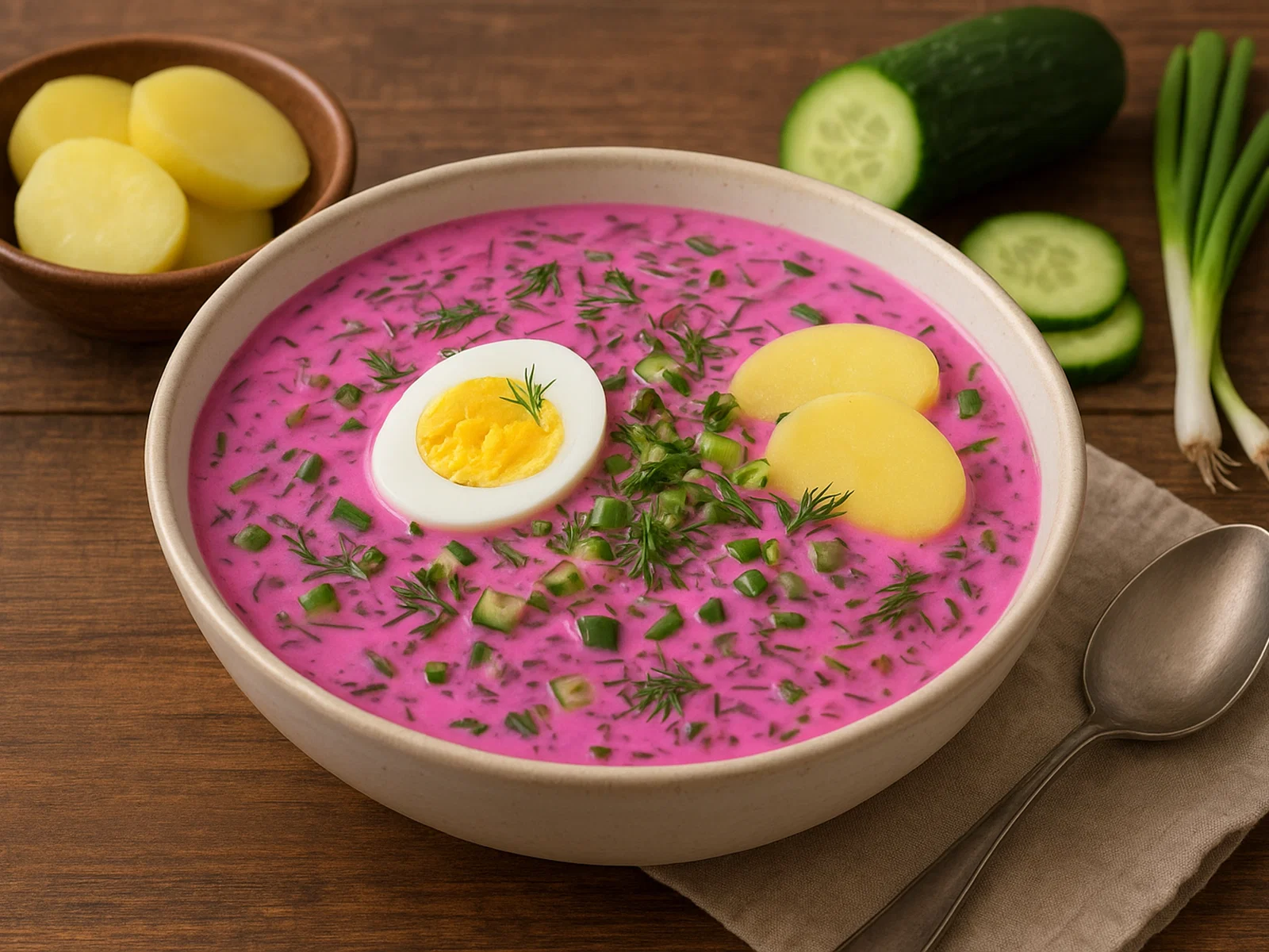 Šaltibarščiai – Litauische kalte Rote‑Bete‑Suppe mit Kefir