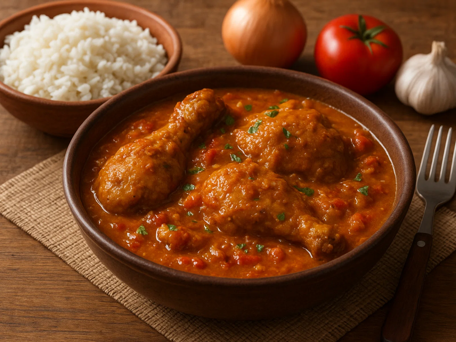 Moambe Chicken (Huhn in Palm-Erdnuss-Sauce)