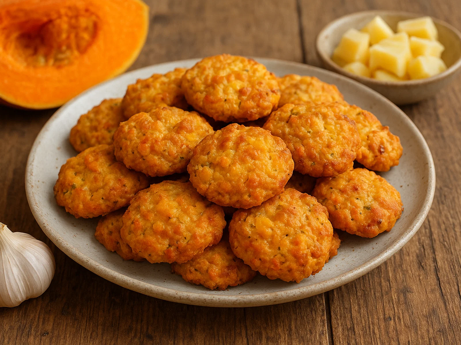 Herzhafte Kürbis-Käse-Kekse
