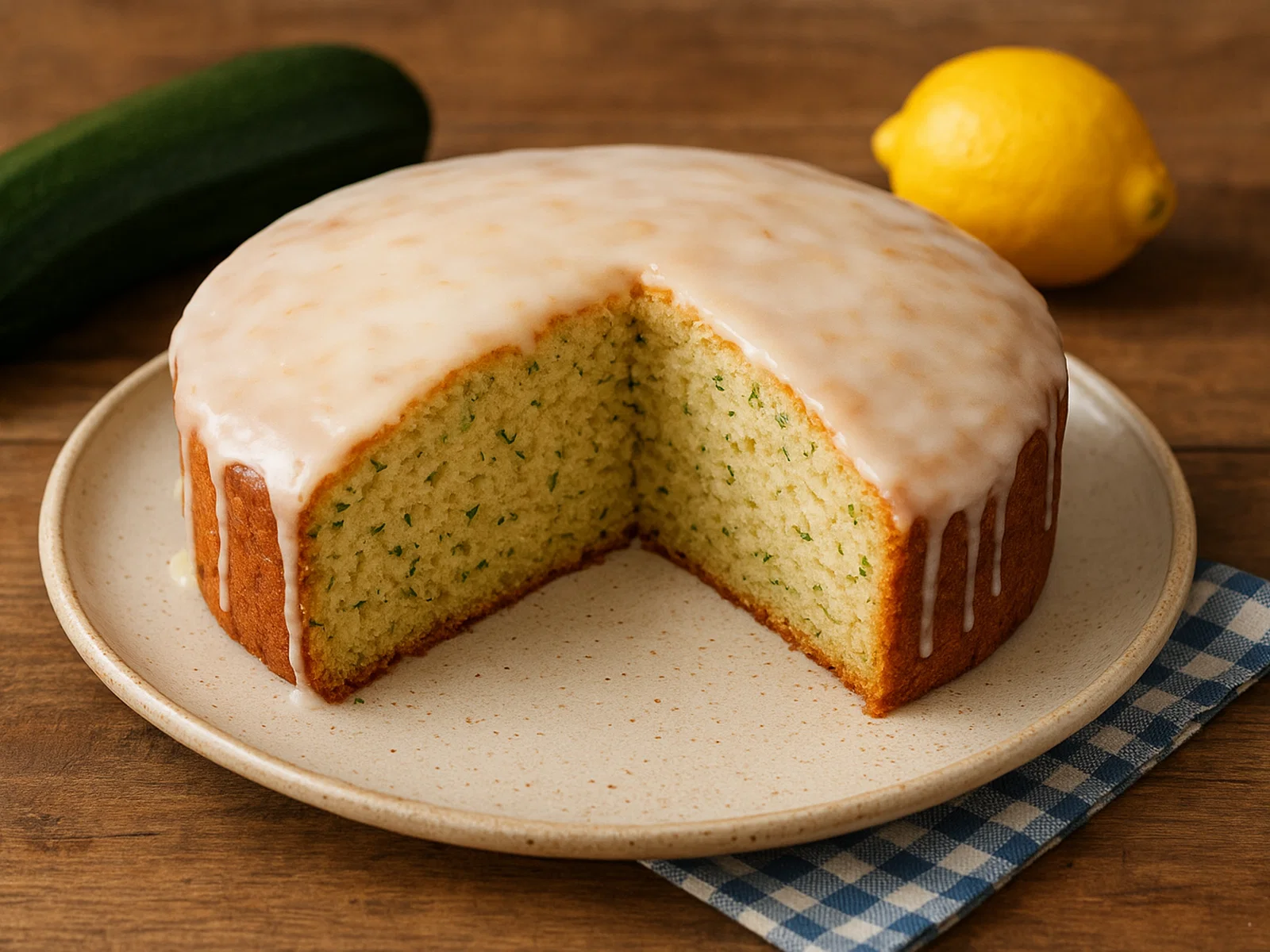Zucchinikuchen mit Zitronenglasur