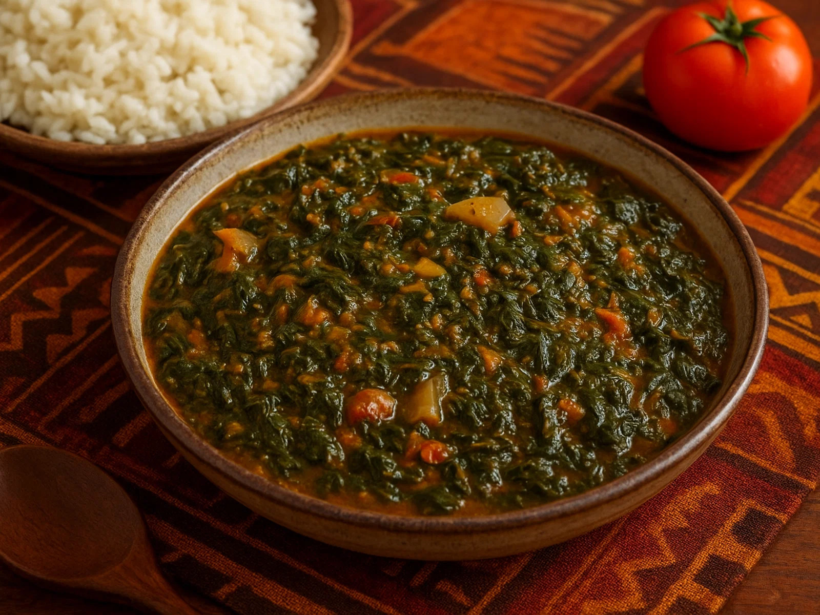 Cassava-Leaf-Soße (westafrikanischer Maniokblatt-Eintopf)