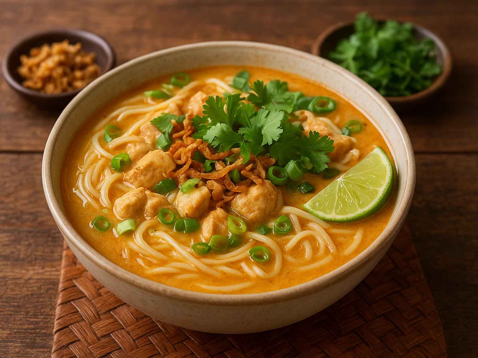 Ohn No Khao Swe – Birmanische Kokos-Hühner-Nudelsuppe
