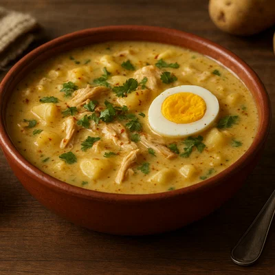 Pisca Andina – Andine Kartoffel-Käse-Suppe mit Huhn und Ei