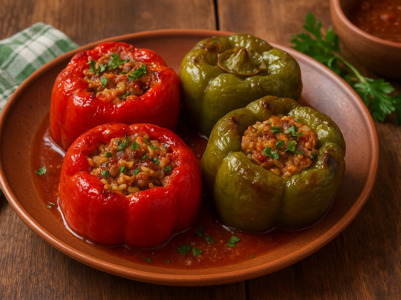 Gefüllte Paprika nach albanischer Art (Speca të mbushur)