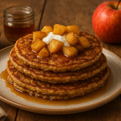 Apfel-Zimt-Haferflocken-Pfannkuchen