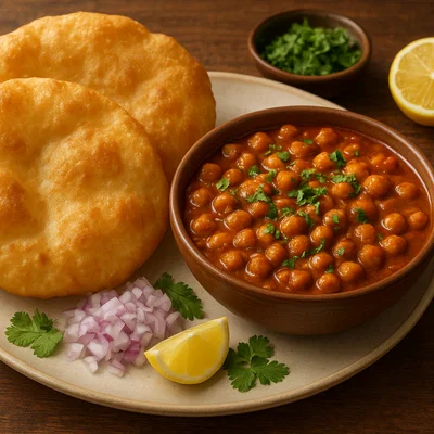 Chole Bhature – Würzige Kichererbsen mit fluffigen frittierten Broten