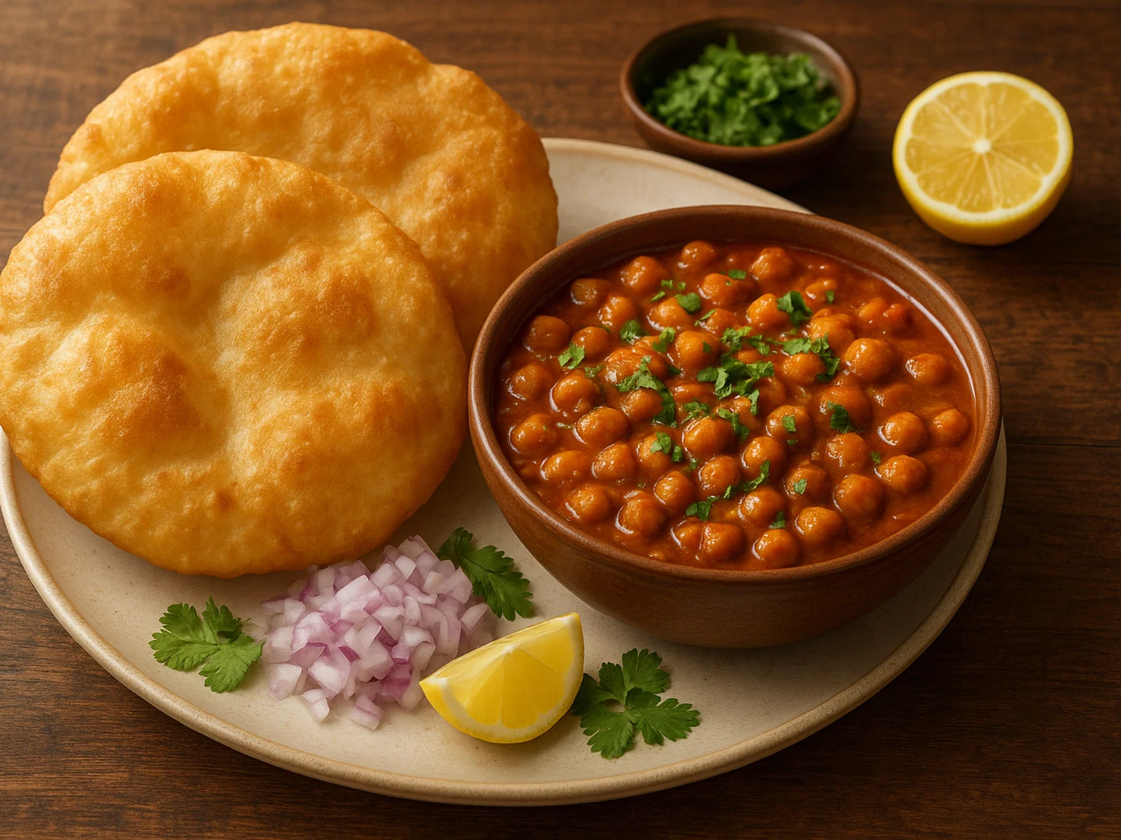 Chole Bhature – Würzige Kichererbsen mit fluffigen frittierten Broten