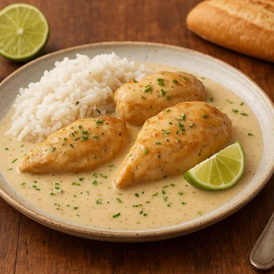 Poulet Vanille mit Kokos-Limetten-Sauce
