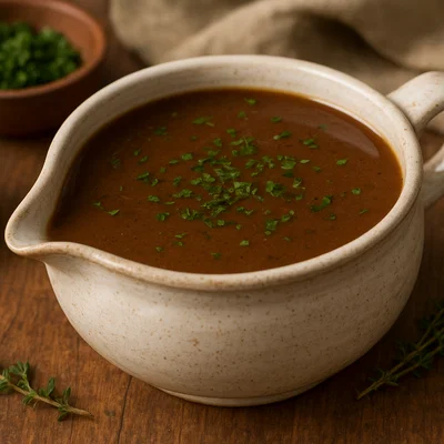 Sauce Colbert (klassische französische Buttersauce zum Fleisch)