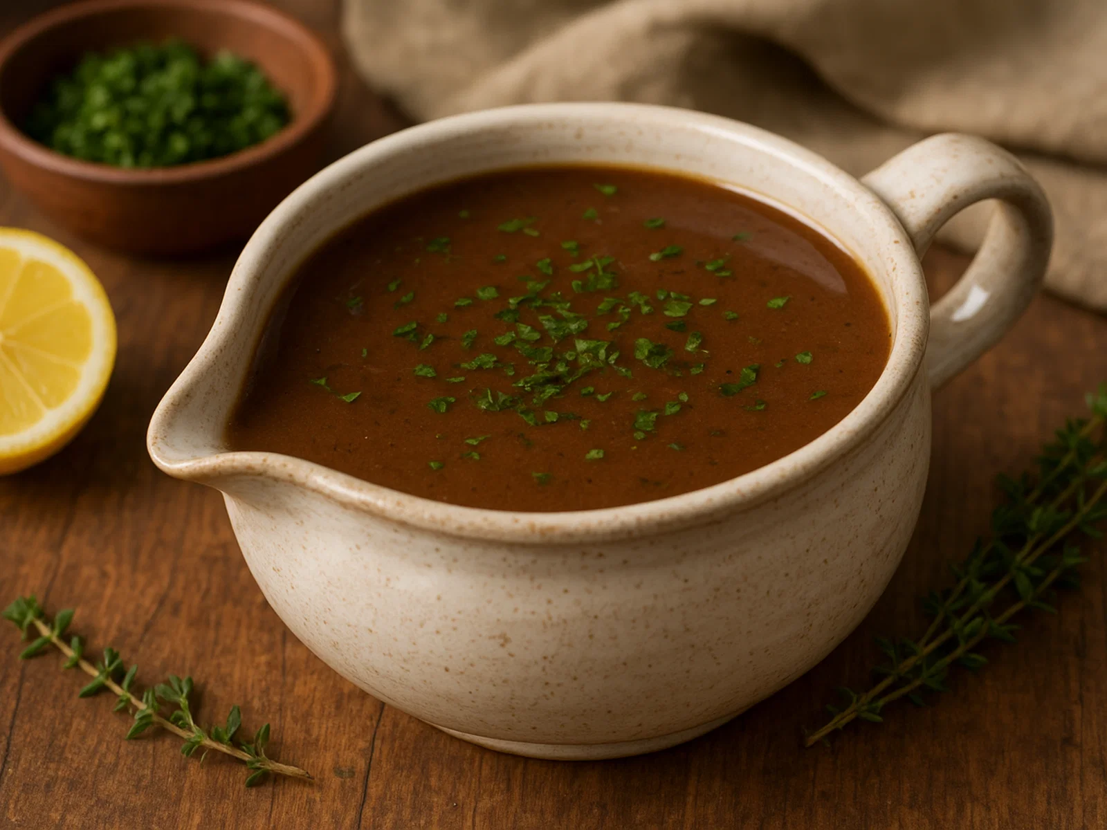 Sauce Colbert (klassische französische Buttersauce zum Fleisch)