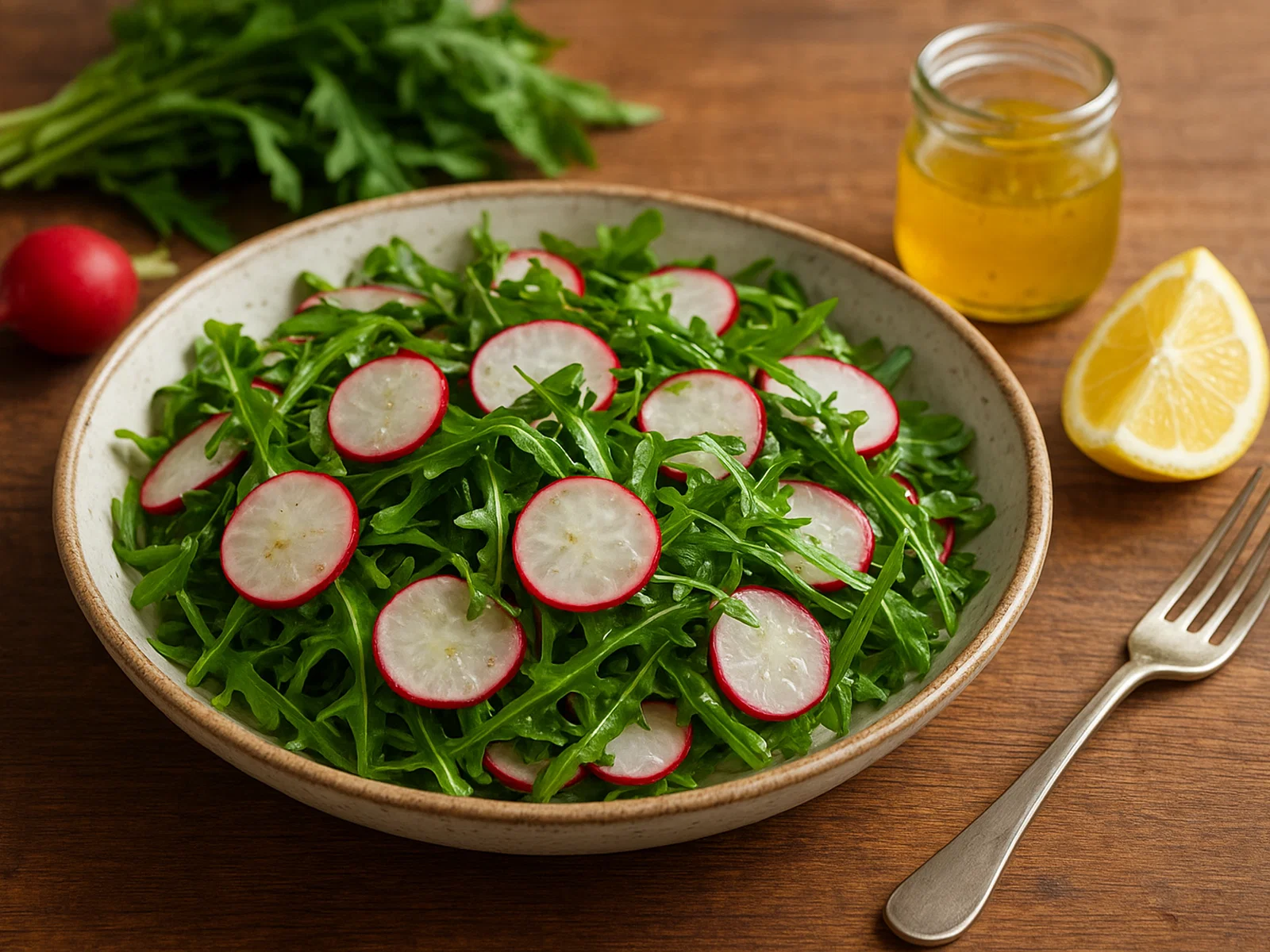 Radieschen-Rucola-Salat mit Zitronenvinaigrette