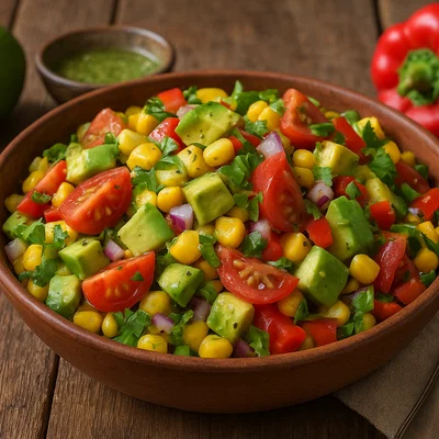Avocado-Mais-Salat mit Limetten-Vinaigrette