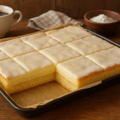 Vanille-Puddingkuchen vom Blech