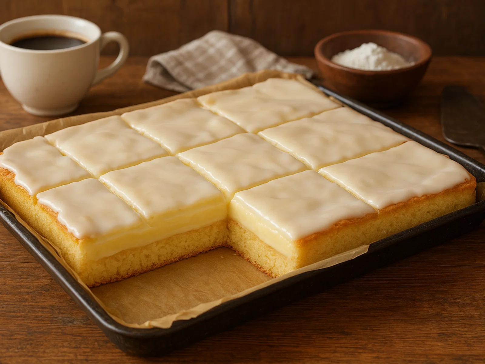 Vanille-Puddingkuchen vom Blech