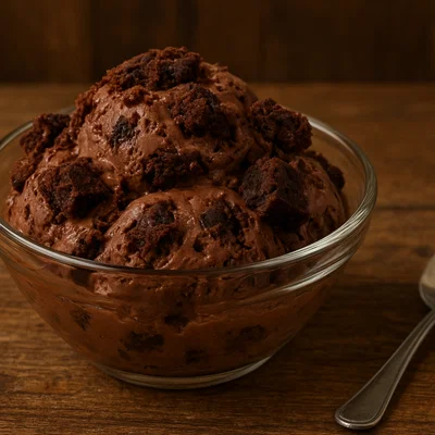 Schokoladen-Brownie-Eiscreme
