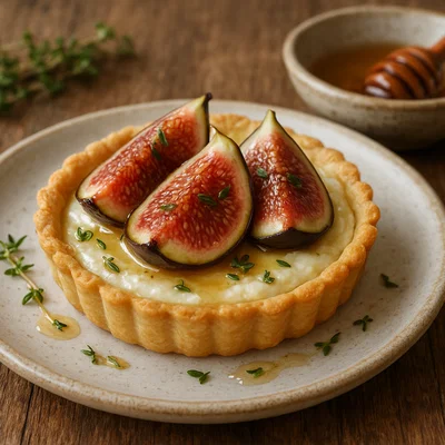 Ziegenkäse-Feigen-Törtchen mit Thymian-Honig