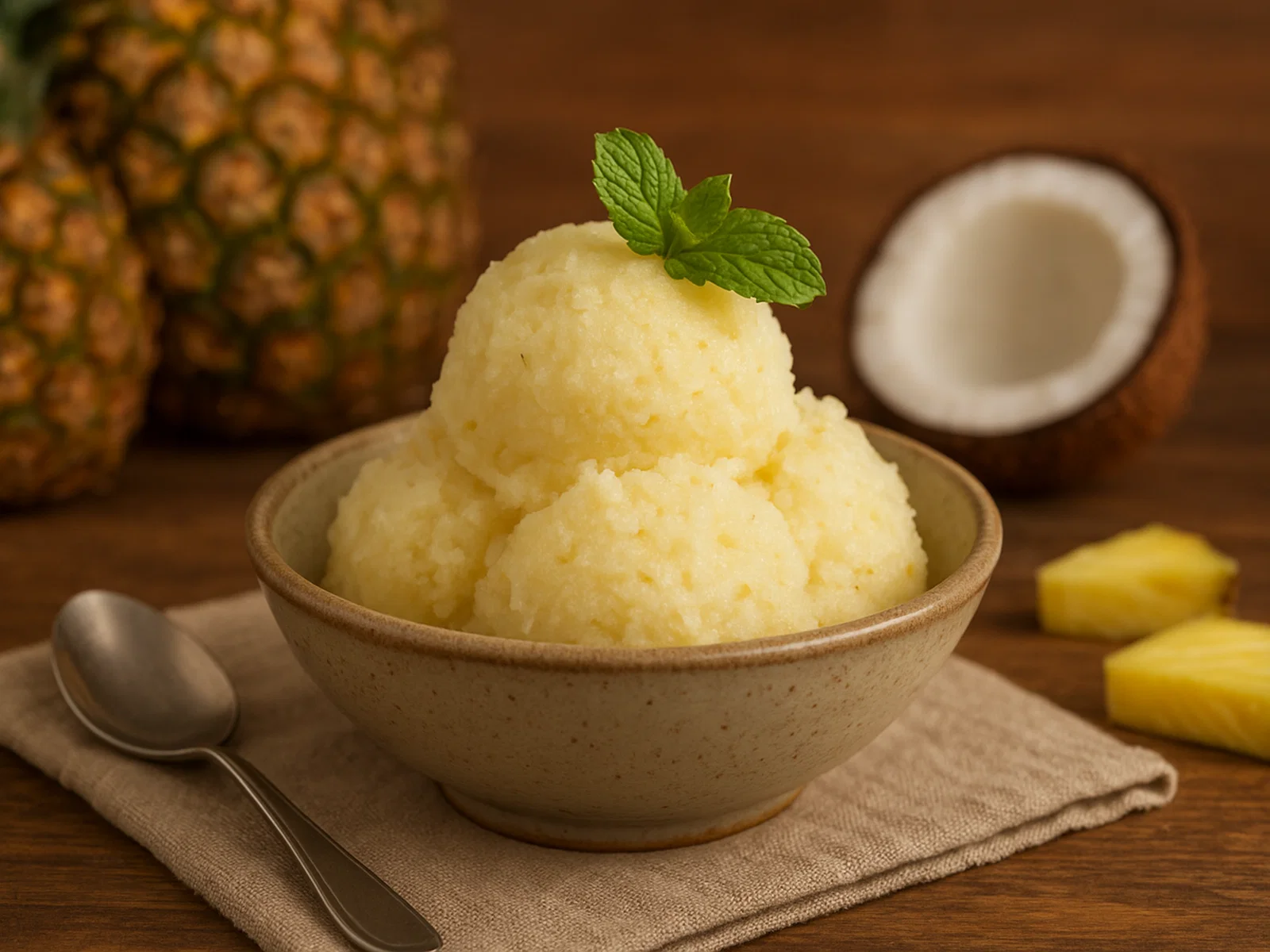 Ananas-Kokos-Sorbet