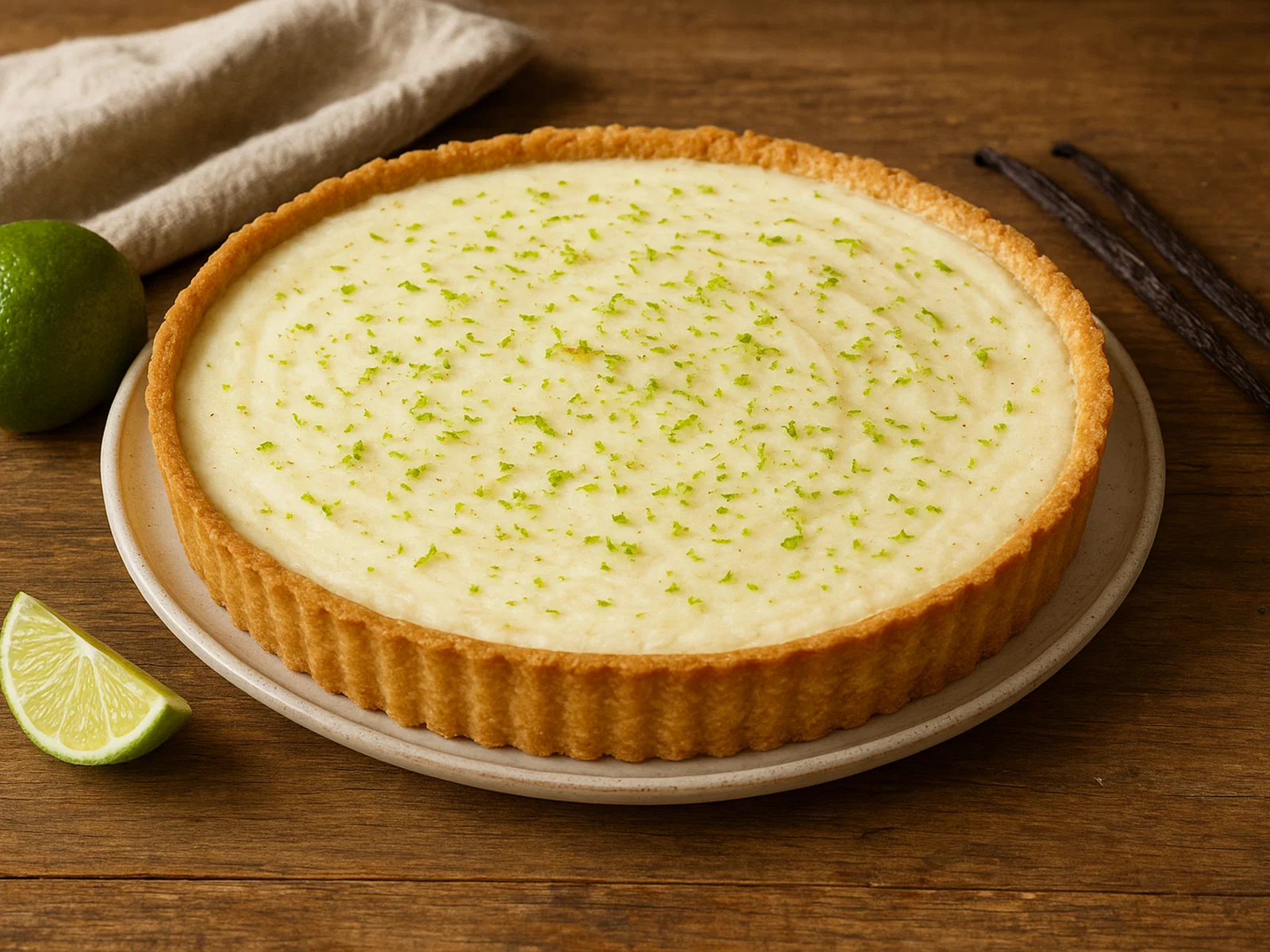 Kokosnuss-Tarte mit Limette und Vanille