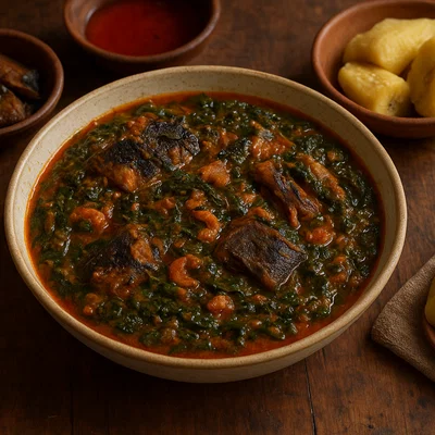 Ghanaischer Kontomire-Eintopf (Cocoyam-Blatt-Eintopf)