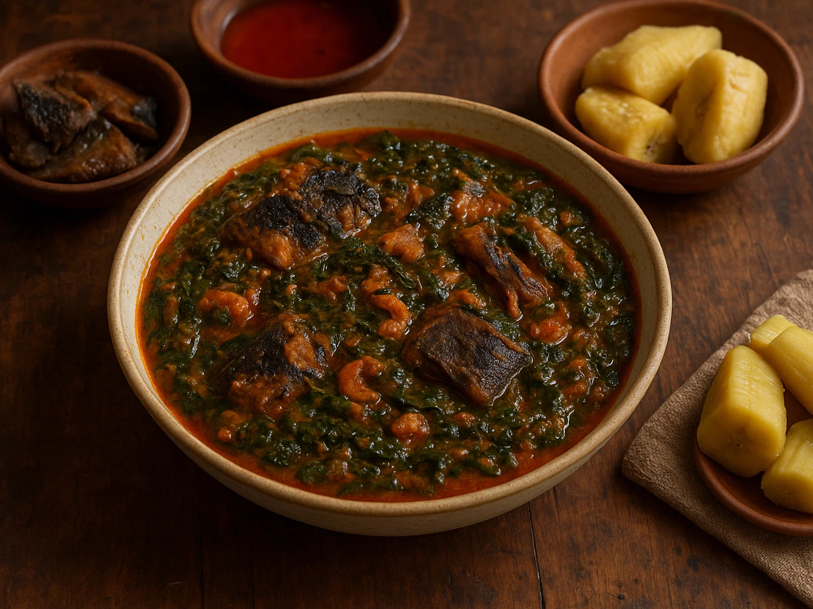 Ghanaischer Kontomire-Eintopf (Cocoyam-Blatt-Eintopf)