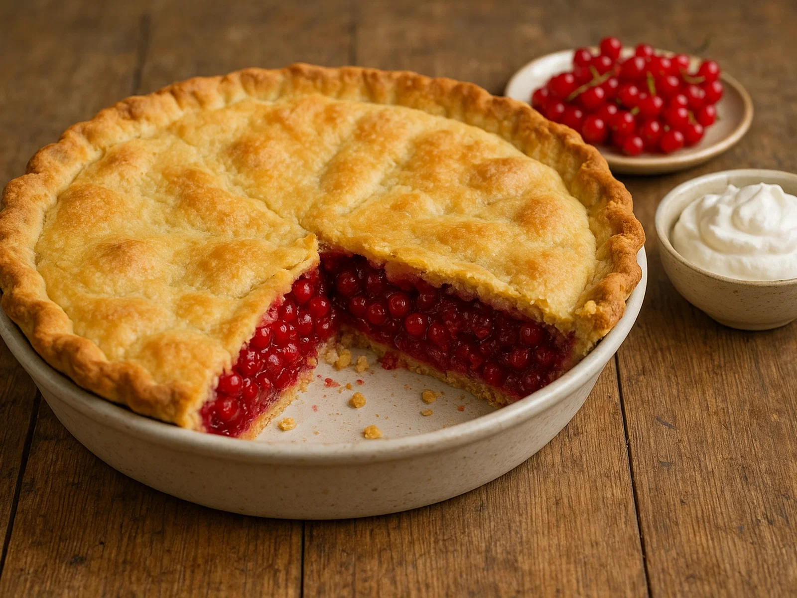 Johannisbeer-Pie mit knuspriger Butterkruste