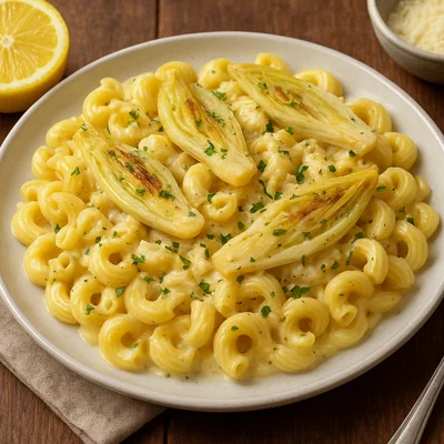 Chicorée-Pasta mit cremiger Zitronensauce