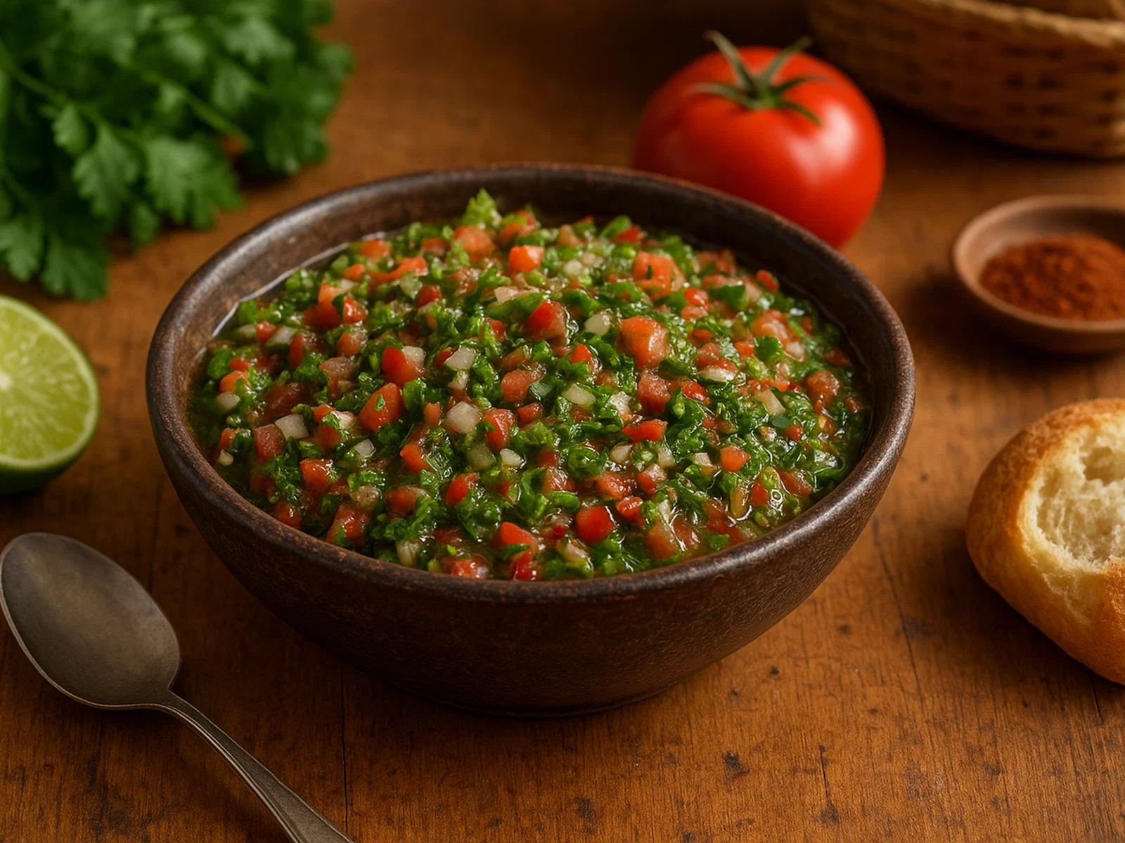 Chilenisches Pebre (frische Kräuter-Salsa)