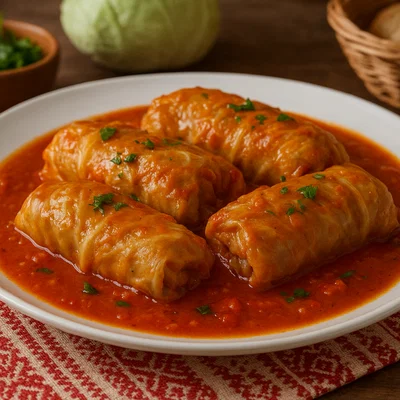 Holubtsi – Ukrainische Kohlrouladen in Tomatensauce