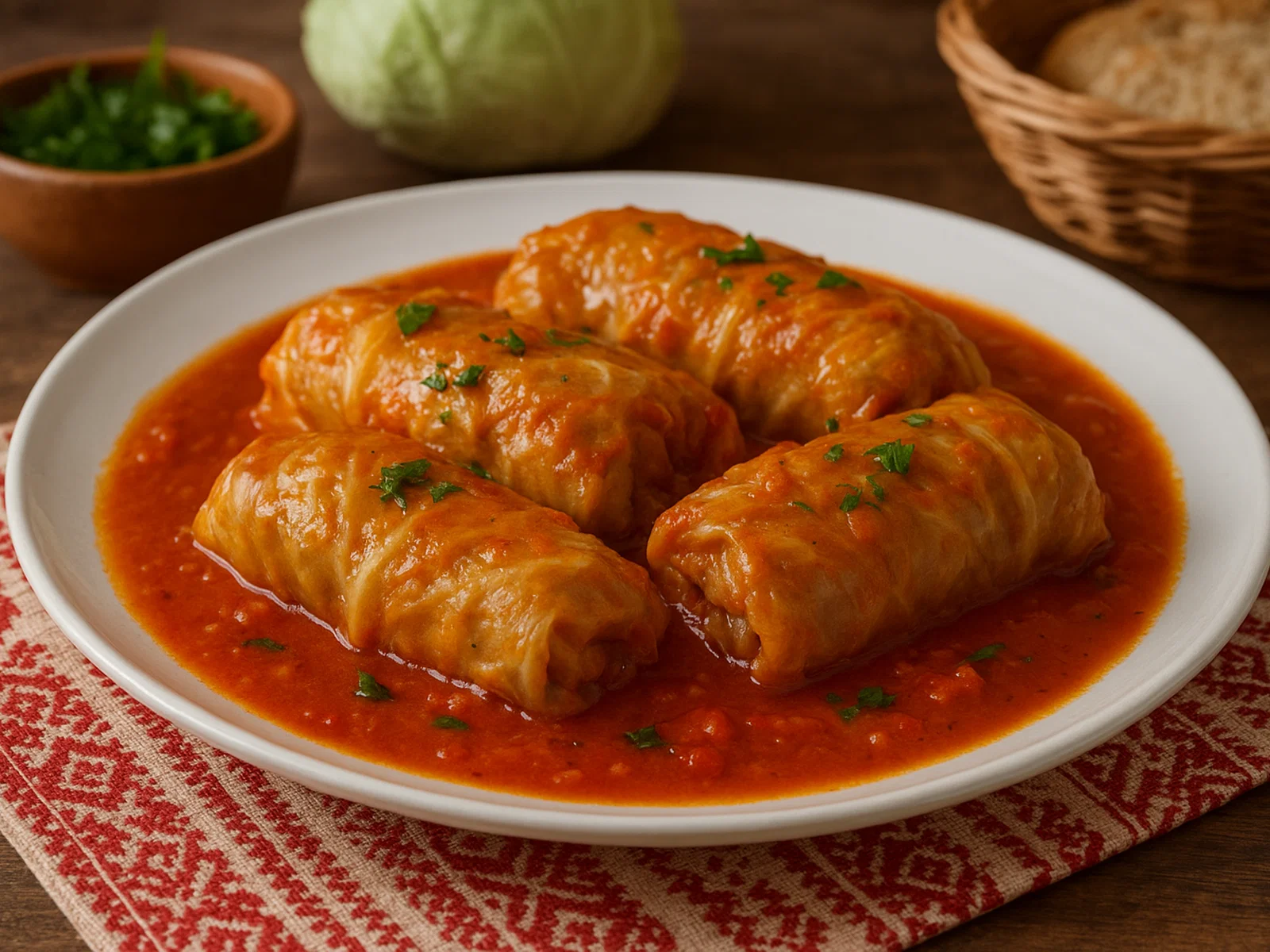 Holubtsi – Ukrainische Kohlrouladen in Tomatensauce