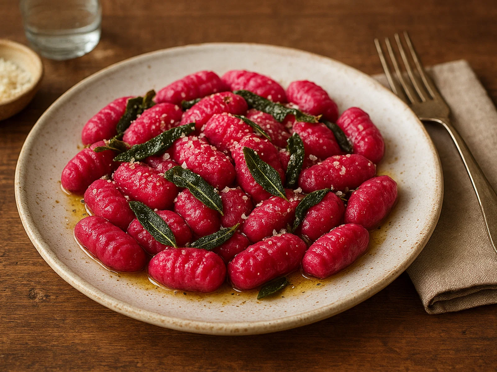 Rote-Bete-Gnocchi mit Butter-Salbei und Parmesan