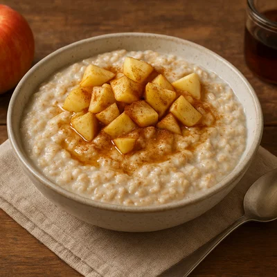 Apfel-Zimt-Porridge mit Vanille und Ahornsirup