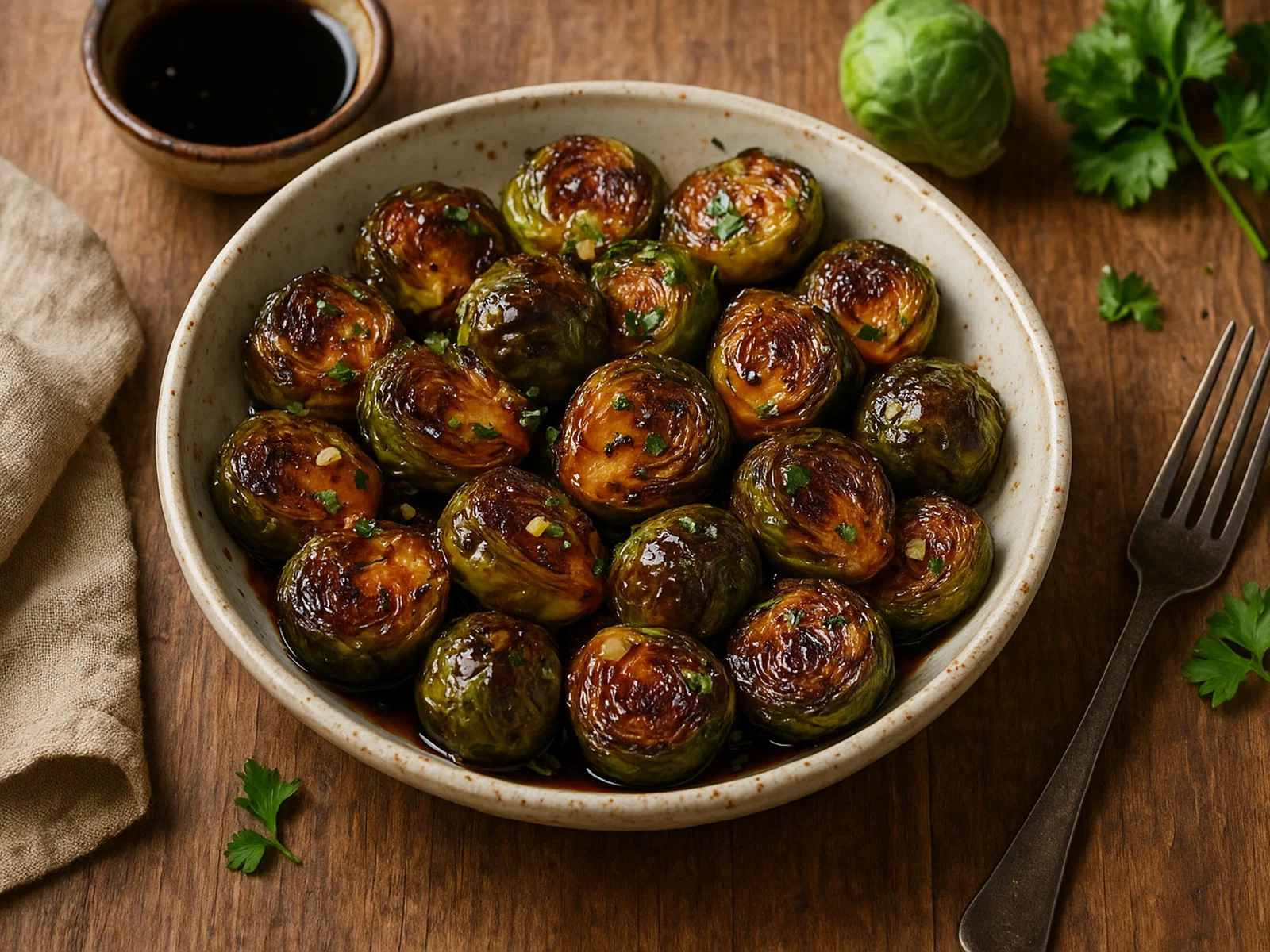 Gebratener Rosenkohl mit Balsamico-Glasur