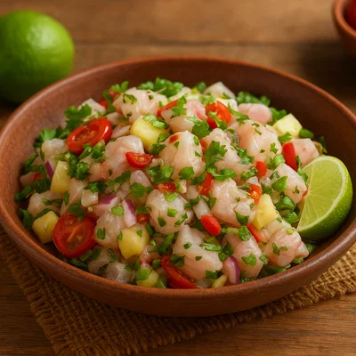 Kanakischer Fischsalat mit Limette, Ingwer und Koriander