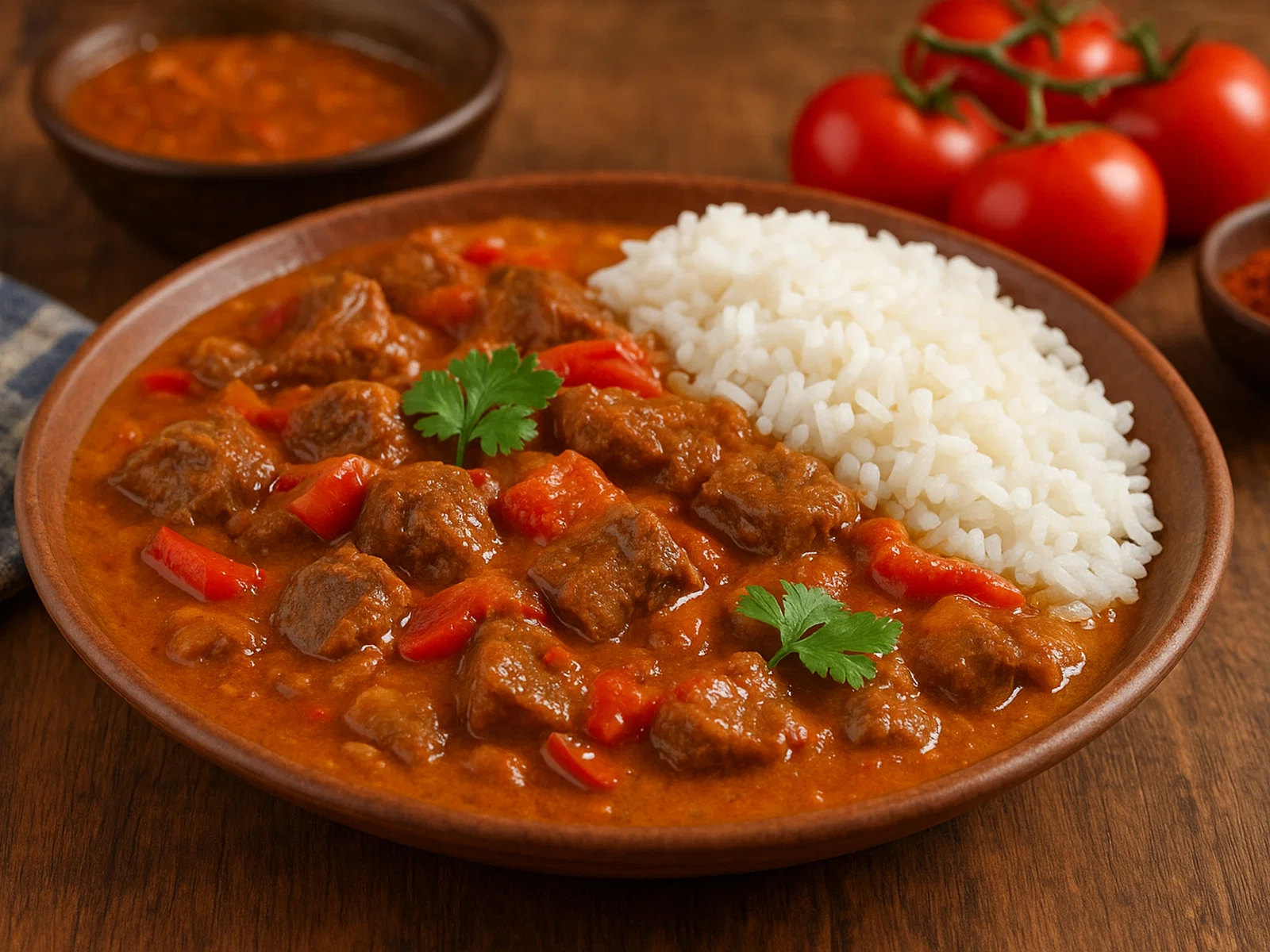 Ruherekangwe – Rindfleischeintopf mit Erdnuss-Tomaten-Sauce