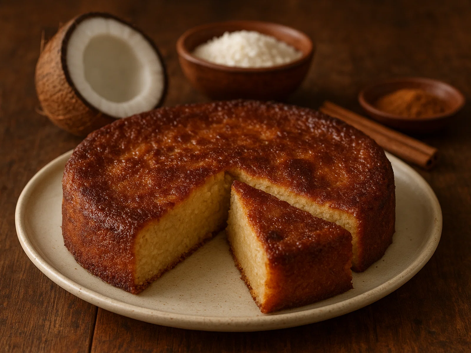 Kassava Pone (Karibischer Maniok-Kokos-Puddingkuchen)