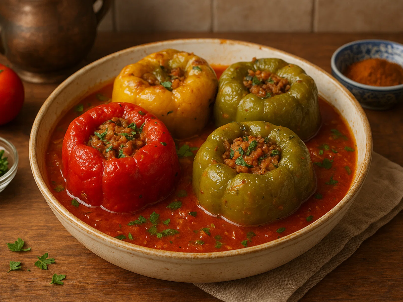 Dolmeh Felfel – Persisch gefüllte Paprika mit Reis und Hackfleisch