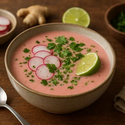 Radieschen-Ingwer-Suppe mit Kokosmilch