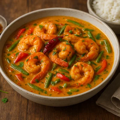 Pikantes Garnelen-Curry mit Kokosmilch