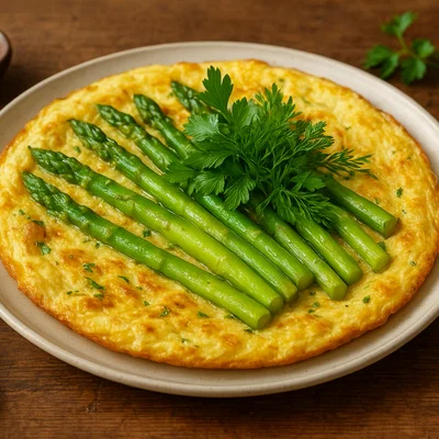 Spargelomelett mit frischen Kräutern