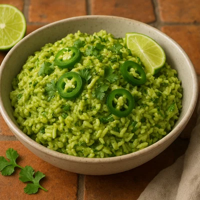 Guacamole-Reis mit Limette und Jalapeño