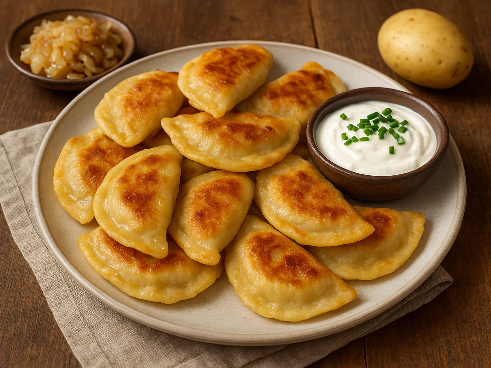 Kartoffel-Käse-Piroggen aus der Pfanne