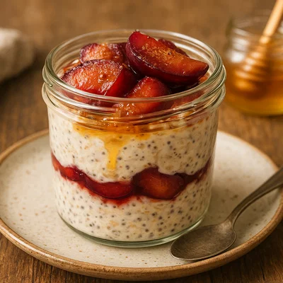 Pflaumen-Honig-Overnight-Oats