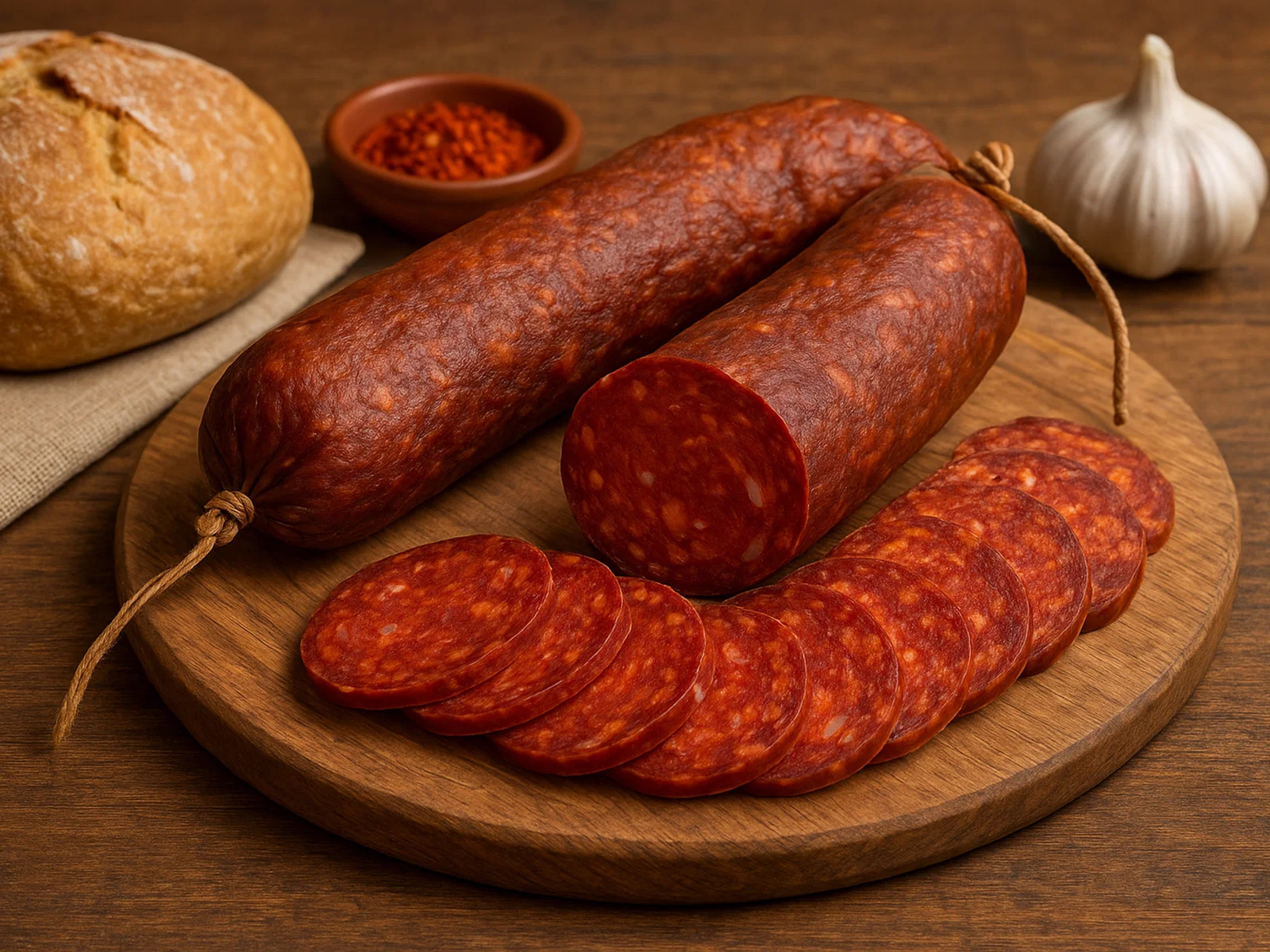 Hausgemachter Suxhuk (luftgetrocknete Rind-Lamm-Wurst vom Balkan)