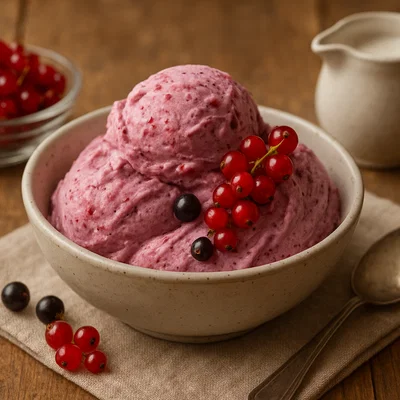 Cremige Johannisbeer-Eiscreme
