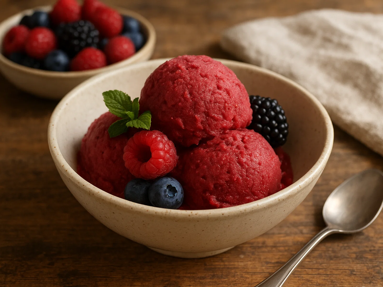 Sommerliches Beeren-Sorbet