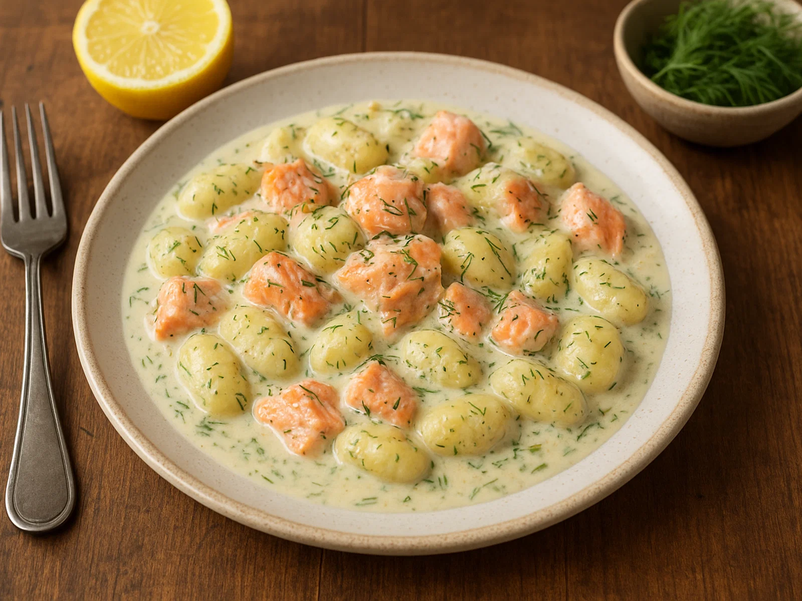 Gnocchi mit Lachs und Dillsahne