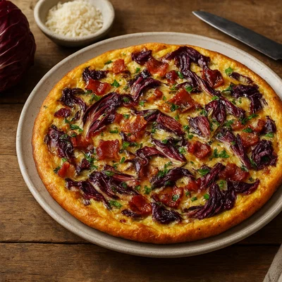 Radicchio-Frittata mit Speck