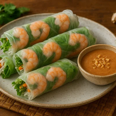 Goi Cuon – Vietnamesische Sommerrollen mit Erdnuss-Hoisin-Sauce