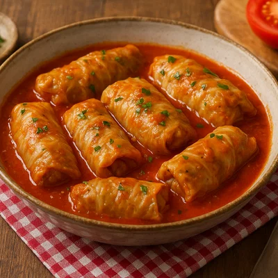 Sarmi – Kohlrouladen vom Balkan in Tomatensauce